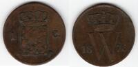 Pays-Bas - Netherlands 1 Cent 1876 F 2.89 US$  +  5.84 US$ shipping