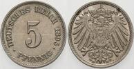 5 Pfennig 1895 E Kleinmünzen-Kaiserreich Grosser Adler Patina, fast Stempelglanz