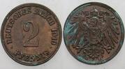 2 Pfennig 1910 G Kleinmünzen-Kaiserreich Grosser Adler Grüner Belag, sonst vorzüglich +