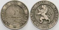 Belgien-Königreich 5 Centimes Leopold II 1865-1909. -