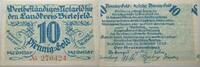 Das Papiernotgeld von Westfalen 10 Goldpfennig LANDKREIS BIELEFELD -