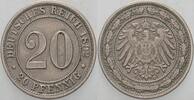 Kleinmünzen-Kaiserreich 20 Pfennig Grosser Adler -