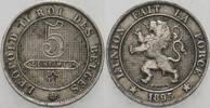 Belgien-Königreich 5 Centimes Leopold II 1865-1909. -