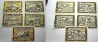 Deutsche Serienscheine 25 + 50 + 75 Pfennig + 1 Mark + 2 Mark Ottendorf, Kreis Bunzlau 1918-1922 -