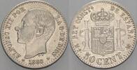 Spanien 50 Centimos Alfons XII. 1874-1885. -