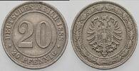 Kleinmünzen-Kaiserreich 20 Pfennig Kleiner Adler -