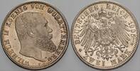 Württemberg 2 Mark Wilhelm II. 1891-1918. -