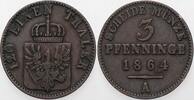 Preußen 3 Pfennig Wilhelm I. 1861-1888. -