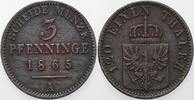 Preußen 3 Pfennig Wilhelm I. 1861-1888. -
