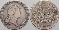 2/3 Taler 1771 Sachsen-Albertinische Linie Friedrich August III. 1763-1806. Sehr schön, Schrötlingsfehler