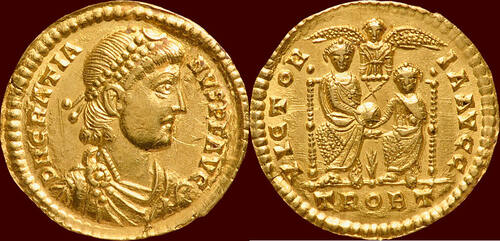 Roman Empire AV Solidus (376-377) GRATIANUS (GRATIAN), 367-383 - Treverorum lustrous specimen with f