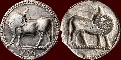530 - 510 BC v. Chr. LUCANIA, SYBARIS - AR Nomos or tridrachm, 530 - 510 BC vf / xf-