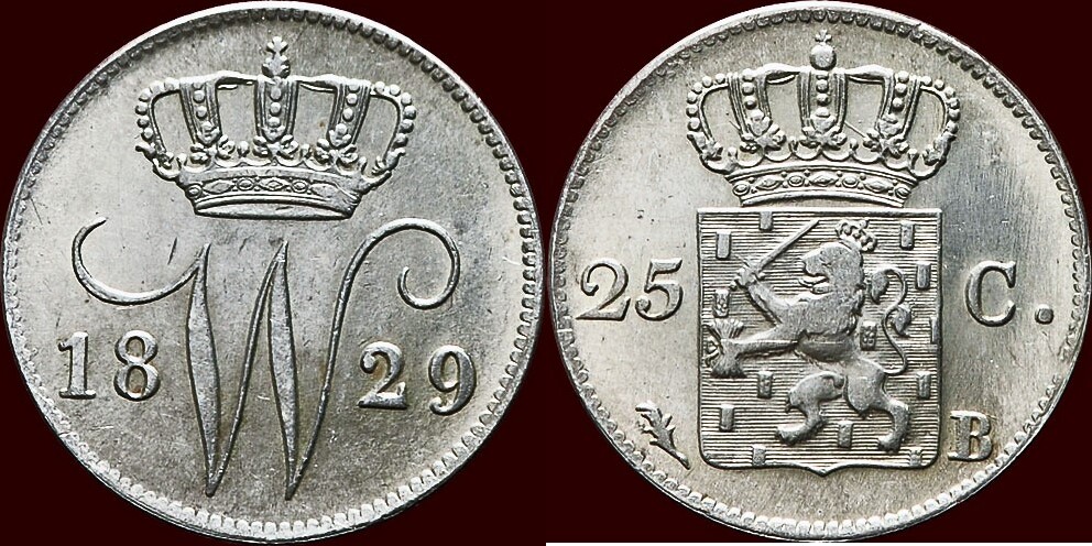 Koninkrijk Der Nederlanden 25 Cents NEDERLAND (NETHERLANDS, KINGDOM ...