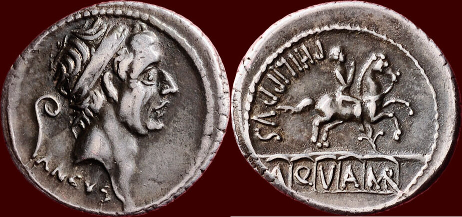 AR Denarius (56 BC) ROMAN REPUBLIC - LUCIUS MARCIUS PHILIPPUS (step-brother  of Augustus) - Rome (cf. NAC, auction 73, lot 163 xf / unc CHF 2.500