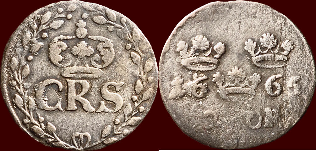 2 Öre SWEDEN, KINGDOM - CARL XI, 1660-1697 - 1665, Stockholm vf-/ f+ ...