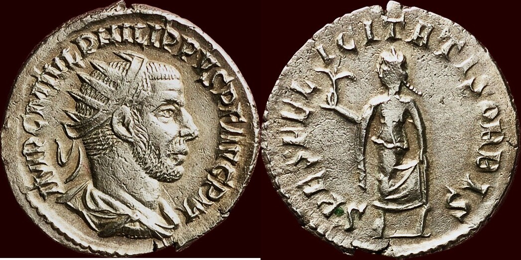 Roman Empire (244-245) PHILIPPUS I ARABS (PHILIP I ARABS), 244-249 - AR  Antoninianus, probably Antiochia vf / xf