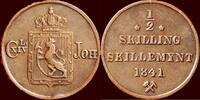 ½ Skilling NORWAY, KINGDOM - CARL XIV JOHAN, 1818-1844 - -