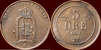 5 Öre SWEDEN, KINGDOM - OSCAR II, 1872-1907 - 1895, Stockholm -