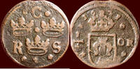 SWEDEN, KINGDOM - CHRISTINA, 1632-1654 - ¼ Öre 1641, Säter -