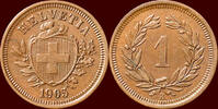 1 Rappen SWITSERLAND ( SCHWEIZ ) - CONFEDERATION - 1905 B, Bern -