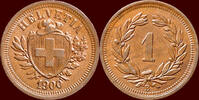 1 Rappen SWITSERLAND ( SCHWEIZ ) - CONFEDERATION - 1900 B, Bern -
