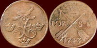 1 Öre SWEDEN, KINGDOM - FREDRIK I, 1720-1751 - M. (Silver Mynt), Avesta -
