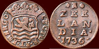 Zeeland Duit NOORDELIJKE NEDERLANDEN (NETHERLANDS) - REPUBLIEK, 1581-1795 - ZEELAND - 1736, Middelburg -