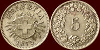5 Rappen SWITSERLAND ( SCHWEIZ ) - CONFEDERATION - 1873 B, Bern -