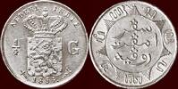 ¼ Gulden NEDERLAND (NETHERLANDS, KINGDOM) - NEDERLANDS OOST-INDIË (DUTCH EAST INDIES) - WILLEM III, 1849-1890 - 1854, Utrecht -