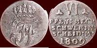 6 Pfennige GERMANY - MECKLENBURG-SCHWERIN, GROSSHERZOGTUM - FRIEDRICH FRANZ I, 1785-1837 - 1809, Schwerin -