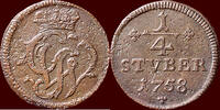 ¼ Stüber GERMANY - WIED-RUNKEL, GRAFSCHAFT - JOHANN LUDWIG ADOLF, 1706-1762 - Guter Pfenning 1758, Neuwied -