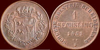 GERMANY - SCHLESWIG-HOLSTEIN - PROVISIONAL GOVERNMENT, 1848-1851 - 1 Sechling 1851 TA, Altona -