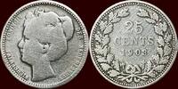 Koninkrijk der Nederlanden 25 Cents NEDERLAND (NETHERLANDS, KINGDOM) - WILHELMINA, 1890-1948 - -
