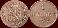 1 Heller GERMANY - NASSAU, HERZOGTUM - ADOLPH, 1839-1866 - -
