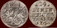 Reichstaler GERMANY - SACHSEN-HILDBURGHAUSEN, HERZOGTUM - ERNST FRIEDRICH III KARL, 1745-1780 - 1/24 1760, Hildburghausen -
