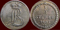 ½ Stüber GERMANY - HESSEN-DARMSTADT - LUDWIG X, 1790-1806 - -