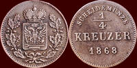 ¼ Kreuzer GERMANY - SCHWARZBURG-RUDOLSTADT - ALBERT, 1867-1869 - -