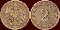 2 Pfennig GERMANY - DEUTSCHES REICH - WILHELM I, 1871-1888 - 1874 C, Frankfurt am Main -