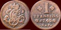 1 Pfenning GERMANY - TRIER, ERZBISTUM - FRANZ GEORG VON SCHÖNBORN-Puckheim, 1729-1756 - -