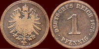 1 Pfennig GERMANY - DEUTSCHES REICH - WILHELM I, 1871-1888 - 1875 C, Frankfurt am Main -