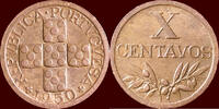 10 Centavos 1950 PORTUGAL - REPUBLIC - unc-