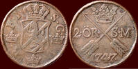 2 Öre SWEDEN, KINGDOM - FREDRIK I, 1720-1751 - M. (Silver Mynt), Avesta -