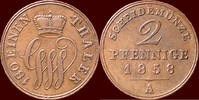 2 Pfennig GERMANY - SCHAUMBURG-LIPPE, FÜRSTENTUM - GEORG WILHELM, 1787-1860 - 1858A, Berlin -
