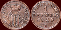 1 Pfennig GERMANY - SCHAUMBURG-LIPPE, FÜRSTENTUM - GEORG WILHELM, 1787-1860 - 1858A, Berlin -