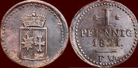 1 Pfennig GERMANY - WALDECK-PYRMONT, FÜRSTENTUM - GEORG II HEINRICH, 1813-1845 - W, Arolsen -