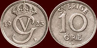 10 Öre SWEDEN, KINGDOM - GUSTAV V, 1907-1950 - 1923 W, Stockholm -