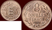 8 Doubles ISLE OF GUERNSEY - VICTORIA, 1837-1901 - 1889 H, Heaton (Birmingham) -