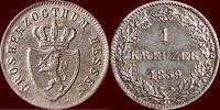1 Kreuzer GERMANY - HESSEN-DARMSTADT, GROSSHERZOGTUM - LUDWIG II, 1830-1848 - -