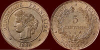 M&uuml;nzen 5 Centimes 1896 A FRANCE - THIRD REPUBLIC, 1871-1940 -  1896A, Pa... 1,329.64 US$  +  46.25 US$ shipping