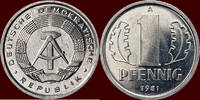 1 Pfennig GERMANY - DDR, 1949-1990 - 1981A, Berlin -